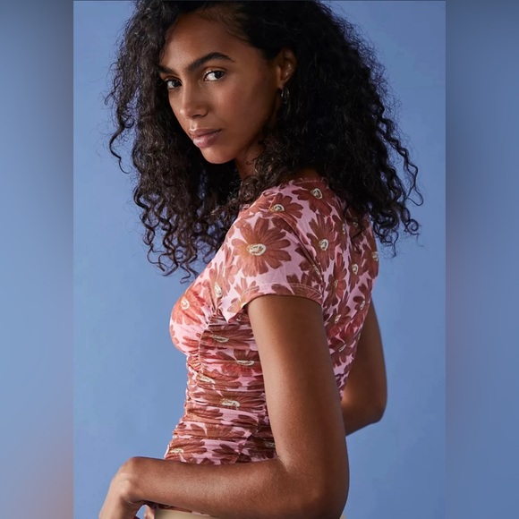 Free People Keep It Simple Mesh Baby Tee in Sweet Combo - Picture 8 of 8